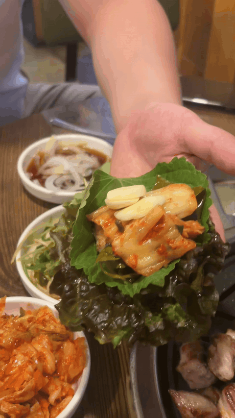 Well-aged kimchi served with the meal