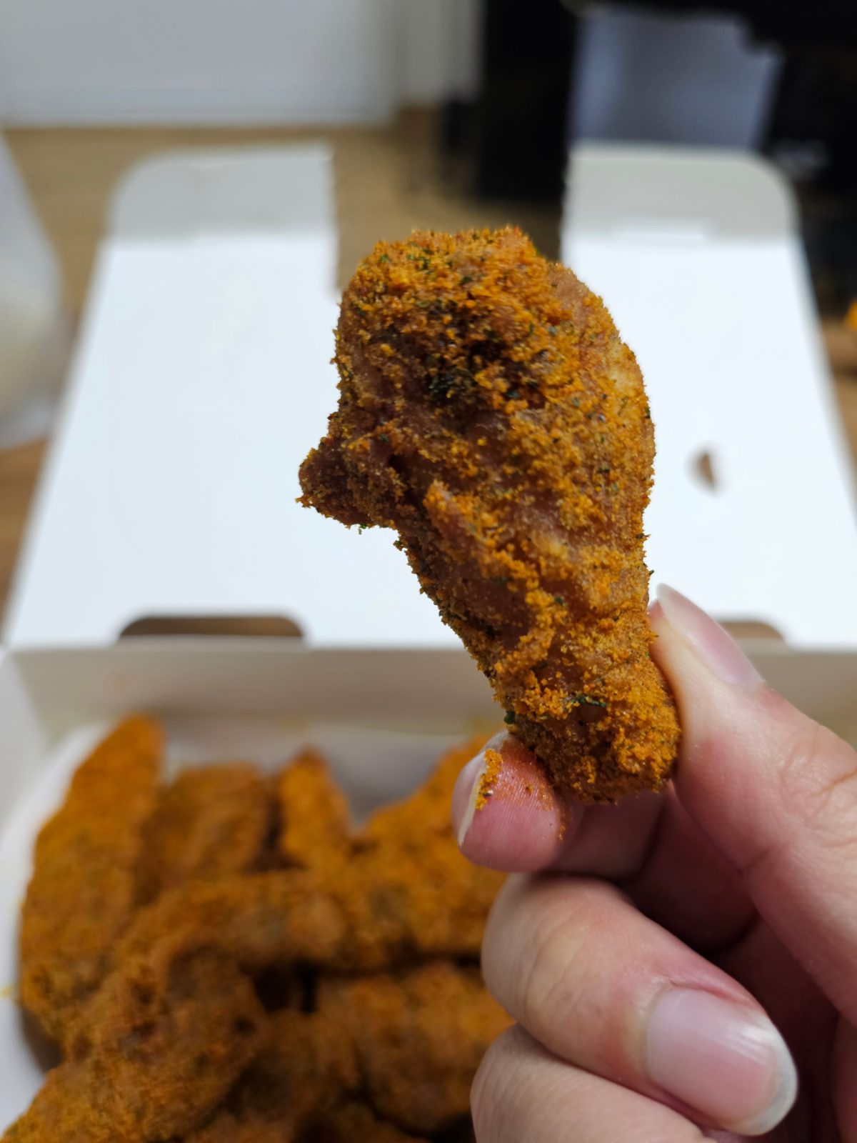 Close view of the seasoned Currinkle drumette