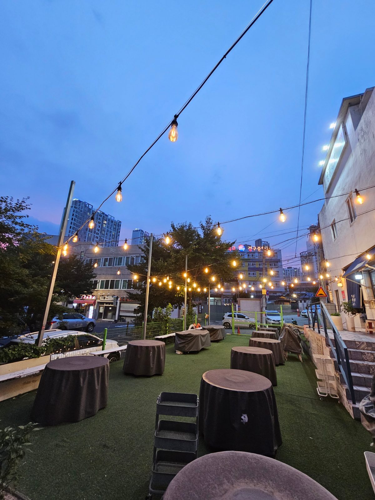 Sky above the outdoor dining area
